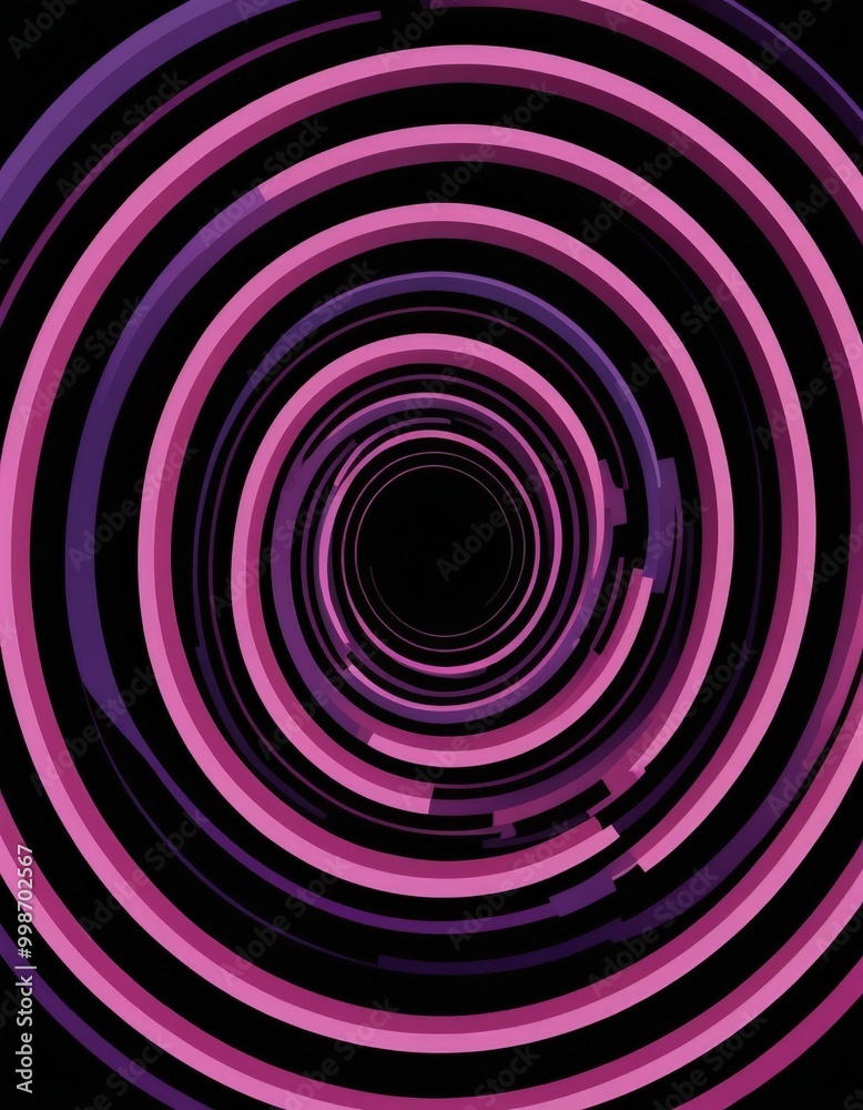 Fototapete a spiral pattern with alternating pink and purple concentric circles, creating a visually striking and abstract design