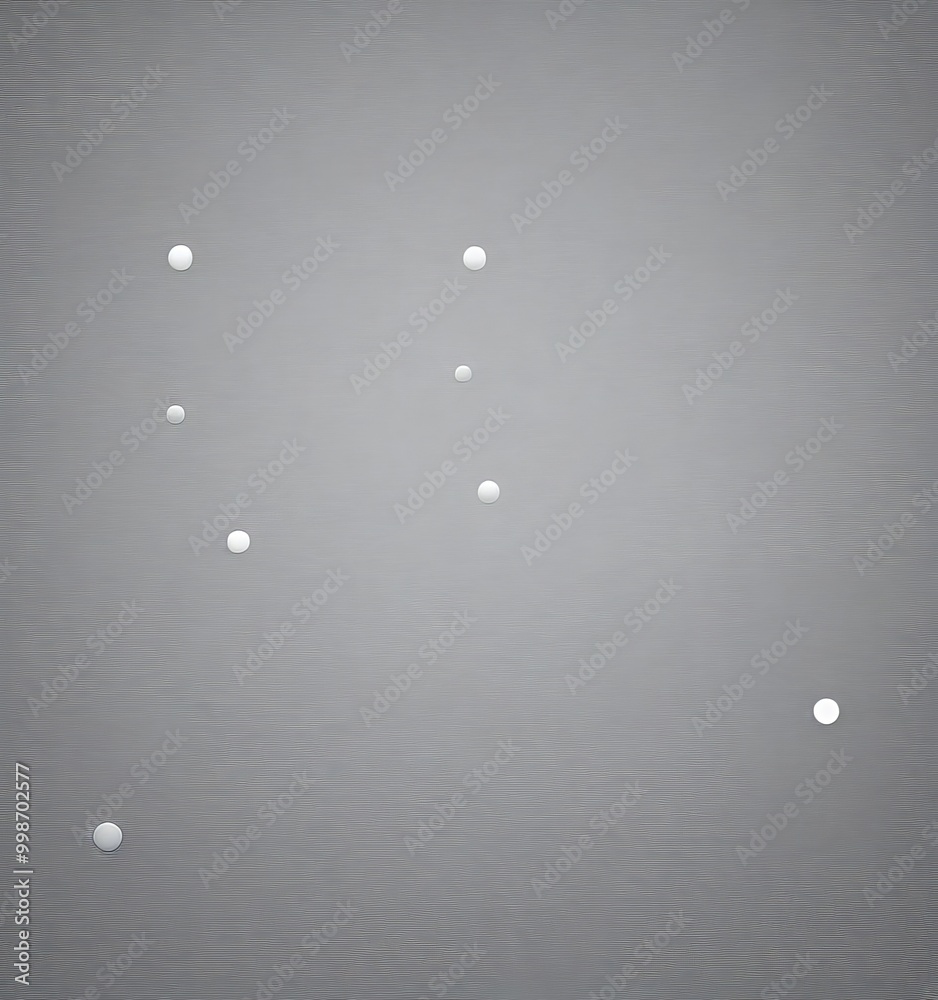 Poster a group of white circles floating in a gray sky, with one slightly larger circle in the bottom right corner