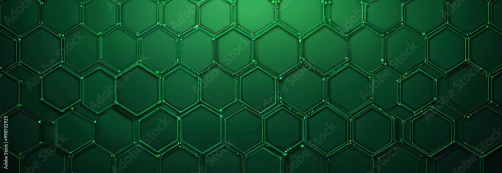 Poster a repeating pattern of hexagonal shapes in a dark green color, creating a visually striking and geometric design