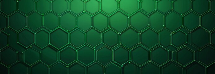 Fototapeta premium a repeating pattern of hexagonal shapes in a dark green color, creating a visually striking and geometric design