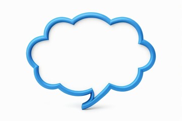 Fototapeta premium there is a blue cloud shaped object with a white background