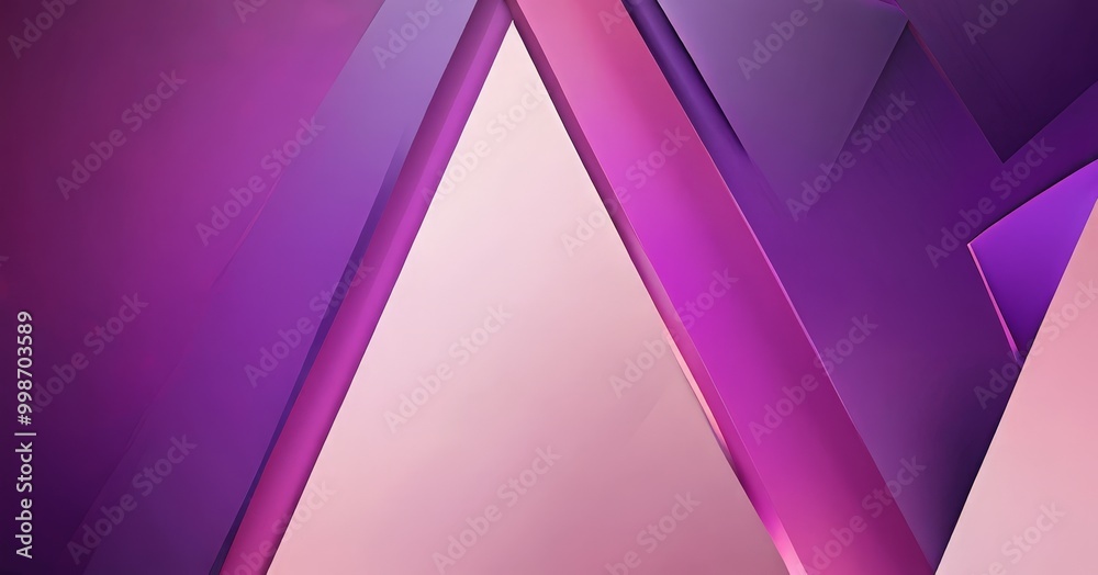 Poster a vibrant abstract composition of intersecting lines and shapes in shades of purple and pink, creating a dynamic and visually striking pattern