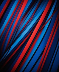 a vibrant abstract composition of intersecting red and blue lines, creating a dynamic and visually striking pattern