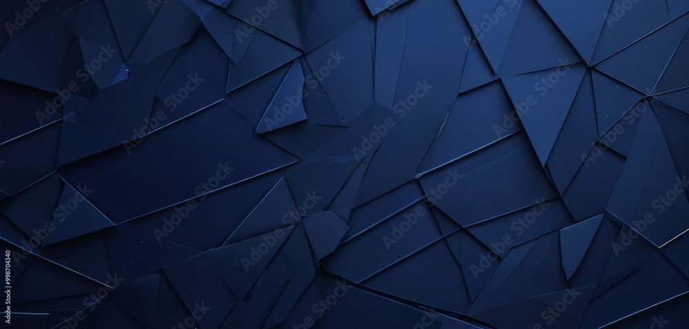 Poster a dark blue abstract background composed of numerous triangular shapes, creating a visually striking and geometric pattern