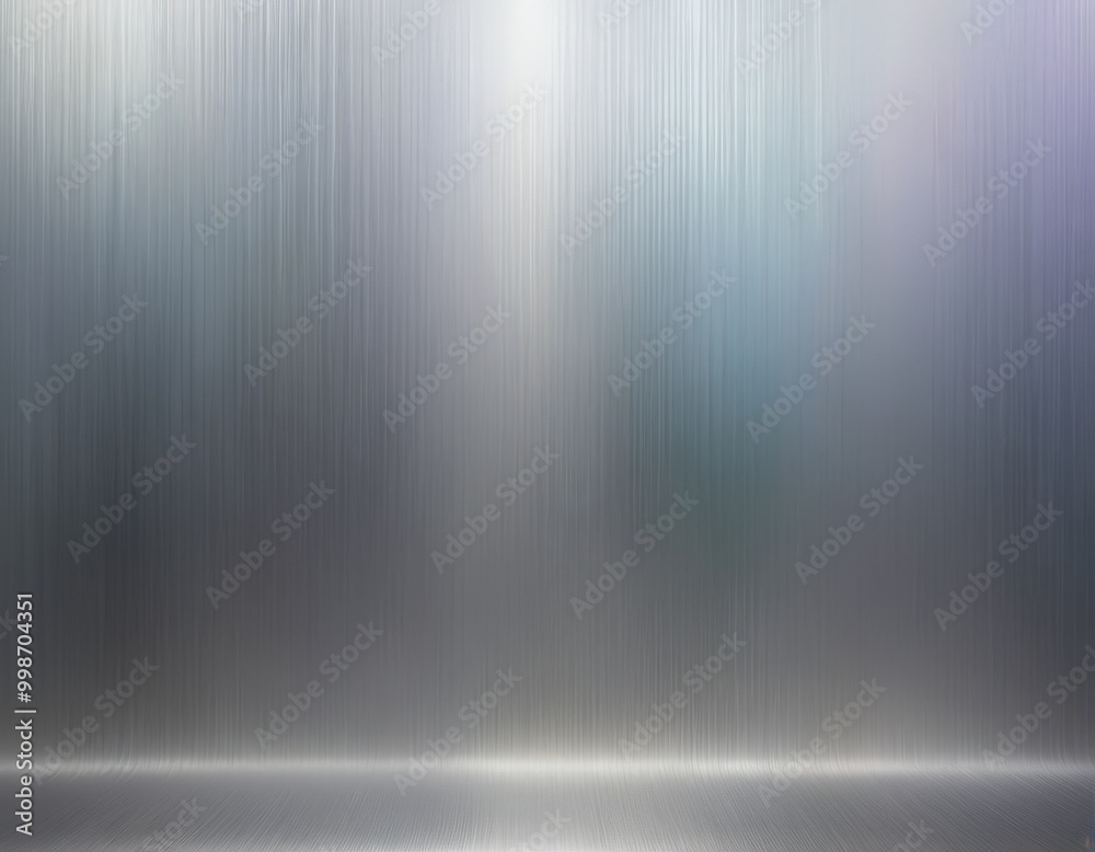 Poster a blurred metallic surface with a gradient of gray to blue, creating a sense of depth and movement