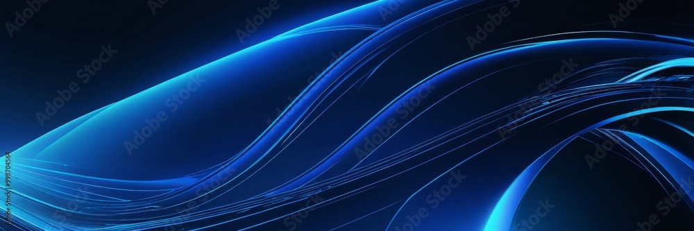 Leinwandbilder a close-up view blue, abstract pattern composed of curved lines and swirls, creating a sense of movement and dynamism