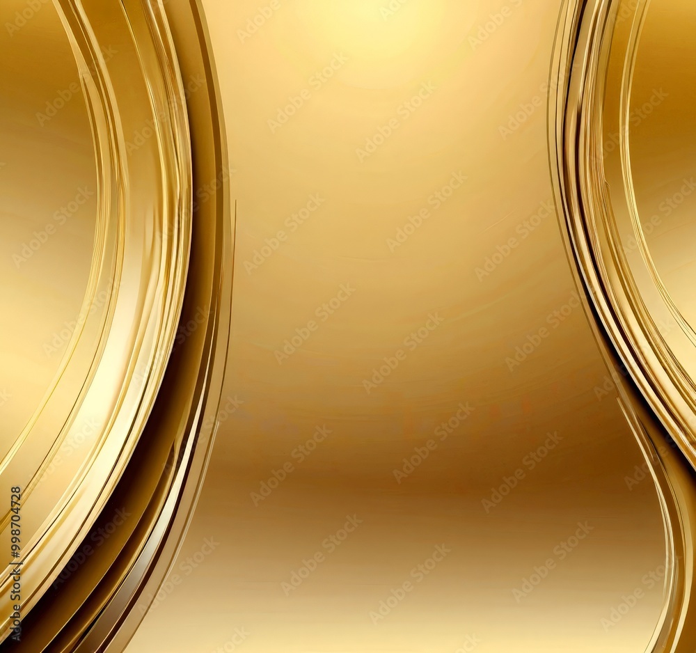 Poster a golden abstract background with curved lines and a gradient effect, creating a sense of depth and movement
