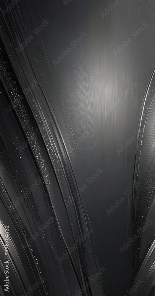 Poster a dark, abstract background with a gradient of black and gray tones, creating a sense of depth and movement captured from a slightly elevated angle, providing