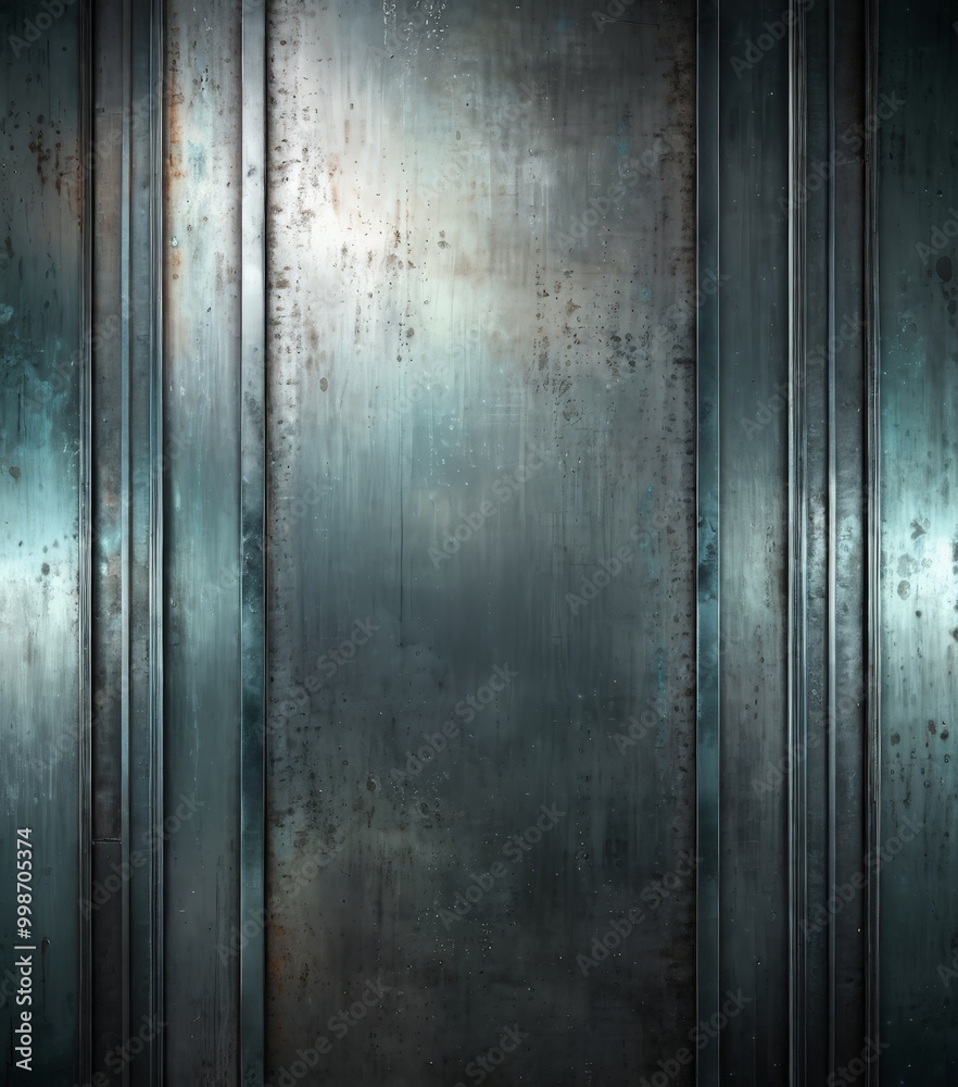 Leinwandbilder a close-up view metal surface with vertical lines running through it, creating a textured and weathe