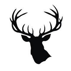 Deer Head silhouette  for logo company vector image on the white background