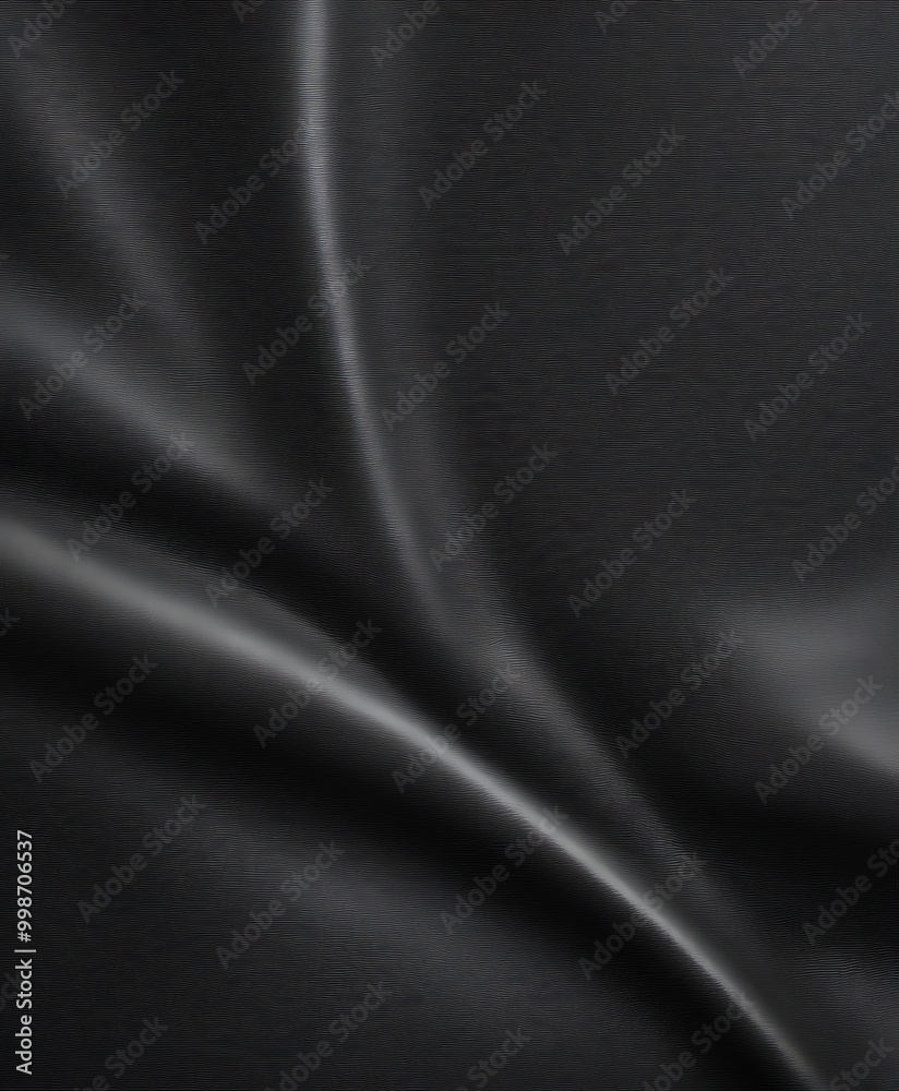 Poster a close-up view black fabric surface with a subtle, flowing texture the fabric appears to be made sh
