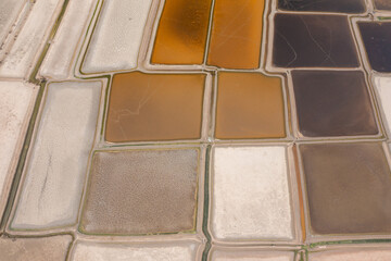 Aerial View of Salt Ponds in Coastal Area