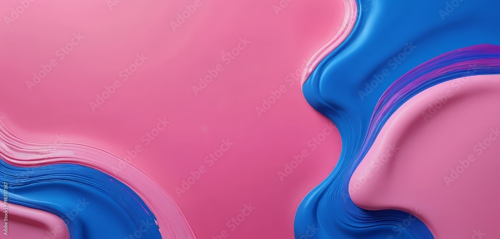Aufkleber Abstract background with pink and blue paint swirled and flowing, creating a dynamic and vibrant composition.