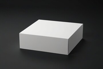 a close up of a white box on a black surface