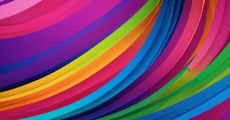 Obraz premium a vibrant abstract composition of curved lines in a rainbow of colors