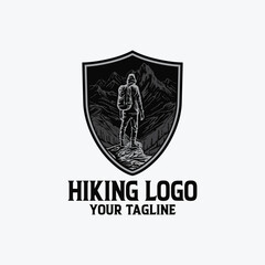 vector logo hiking