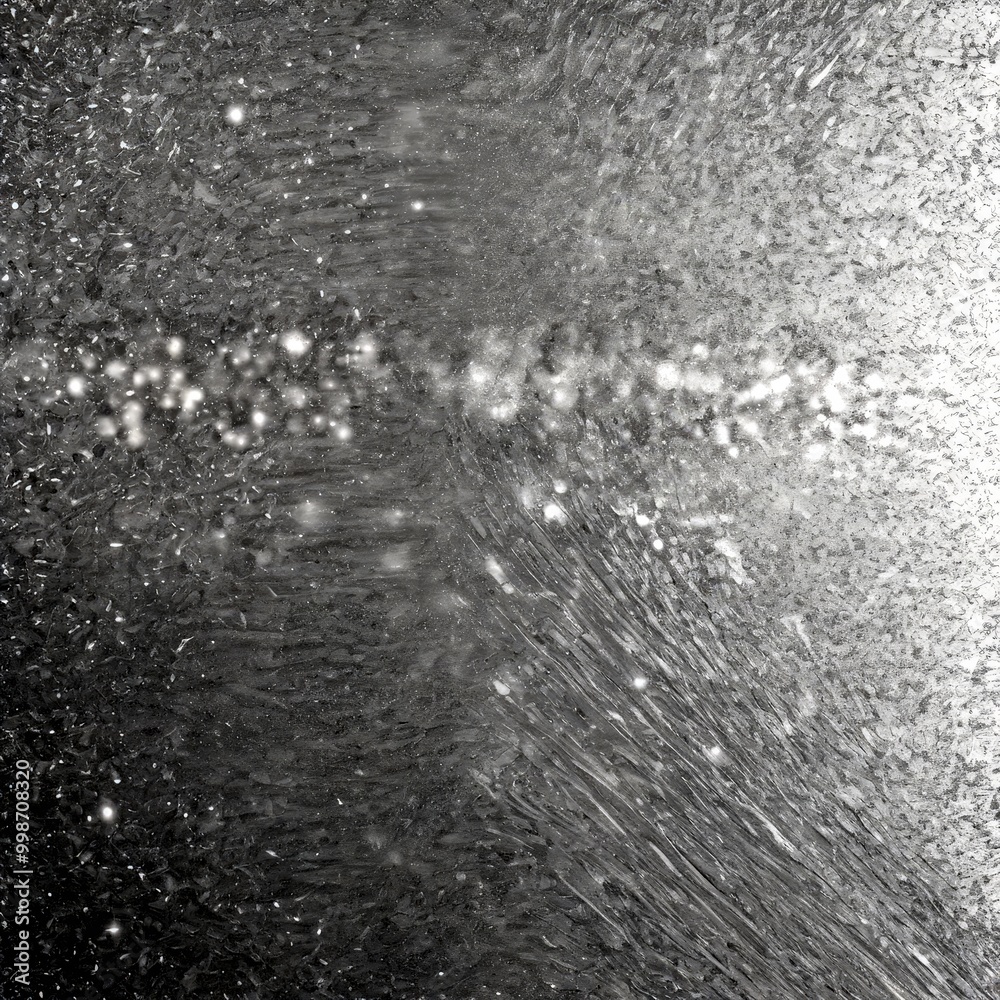 Poster a close-up view textured surface, possibly glass or a frosted window, with a pattern of small white 