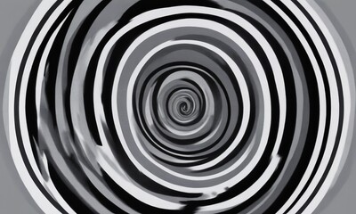Obraz premium a black and white abstract composition featuring a spiral pattern that gradually transitions from a lighter to darker shades, creating a hypnotic visual effect