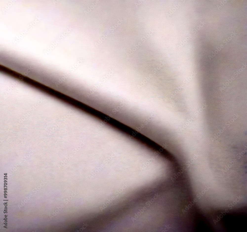 Poster A close-up white fabric surface, with a subtle pattern of curved lines and a faint shadow on the right side