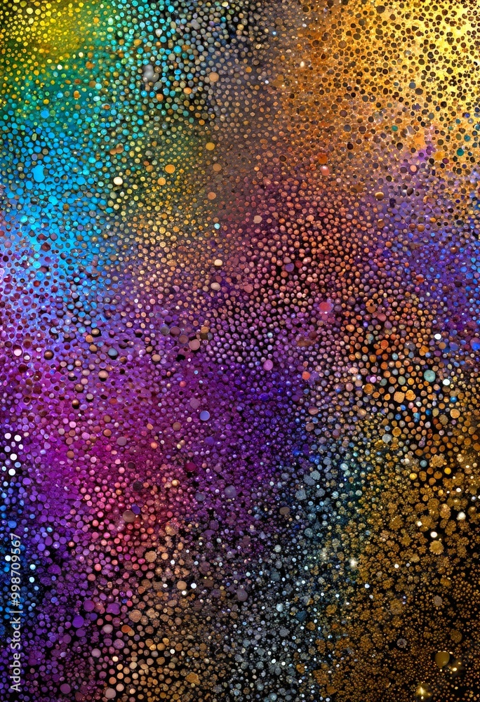 Aufkleber a vibrant abstract composition featuring a multitude of small, colorful dots in various shades of bl