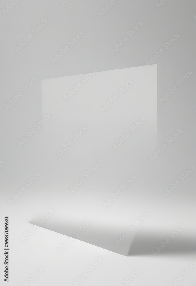 Aufkleber a minimalist, abstract composition with a large, white square in the center, surrounded by a gradient of gray and white, creating a sense of depth and space