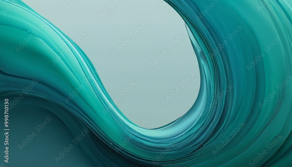 Aufkleber a wave-like pattern in shades of blue and green, with a white center and a gradient background trans