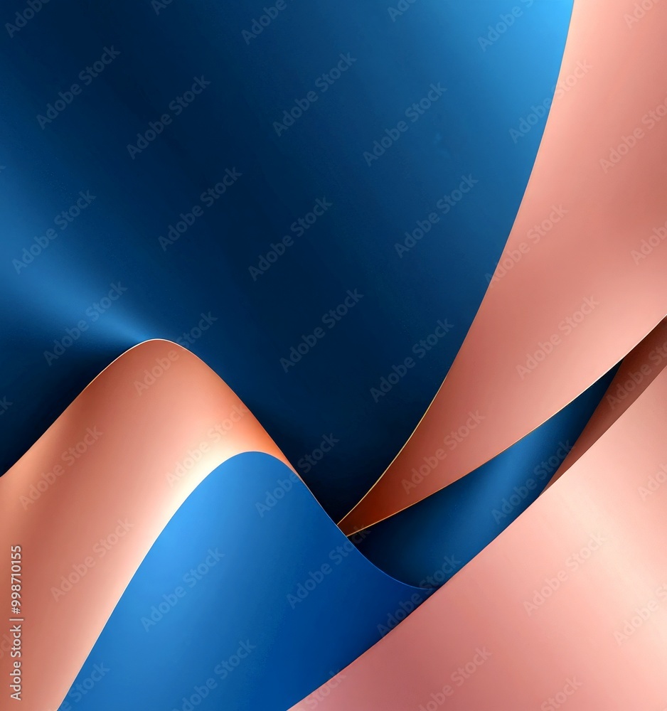 Leinwandbilder a dynamic abstract composition of overlapping curved lines in shades of blue and pink, creating a sense of movement and depth