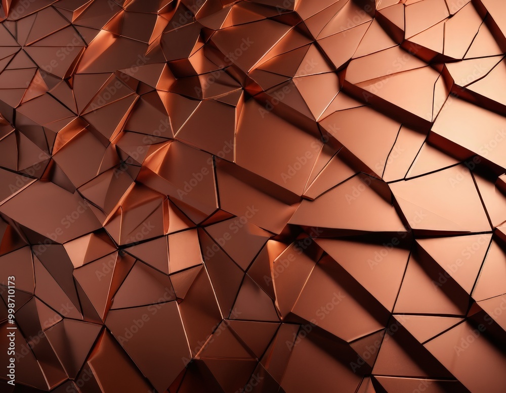 Aufkleber a textured surface composed of numerous triangular shapes in varying shades of brown, arranged in a pattern that creates a sense of depth and complexity