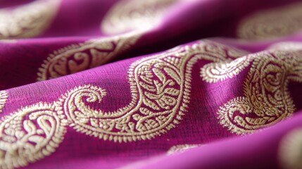 Paisley motif in traditional indian block print for spring décor and fashion