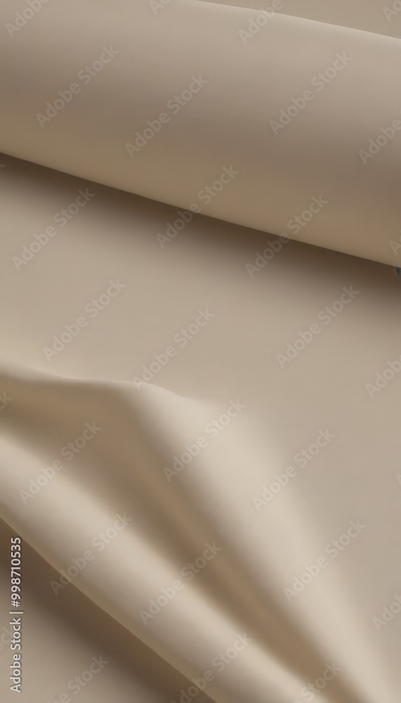 Aufkleber close-up beige fabric, with a slight curve and folds, creating a soft, flowing texture