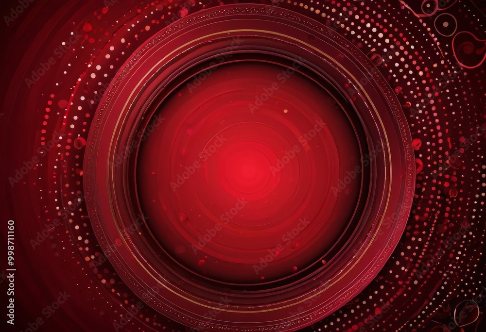 Fototapete a circular design with a red center and a pattern of white dots surrounding it, creating a striking visual effect