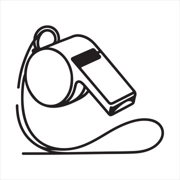 recommend clip art: single one line whistle silhouette on white background images
                    