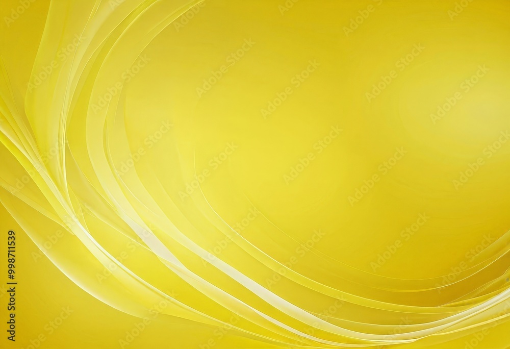 Fototapete a vibrant yellow abstract background with curved lines and a gradient effect, creating a dynamic and visually striking composition