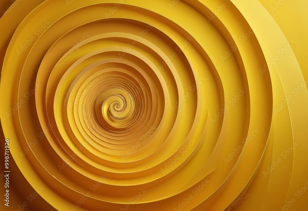Leinwandbilder a spiral pattern of concentric circles, with the outermost circle being the largest and gradually shrinking towards the center The color scheme is predominantly yellow, with