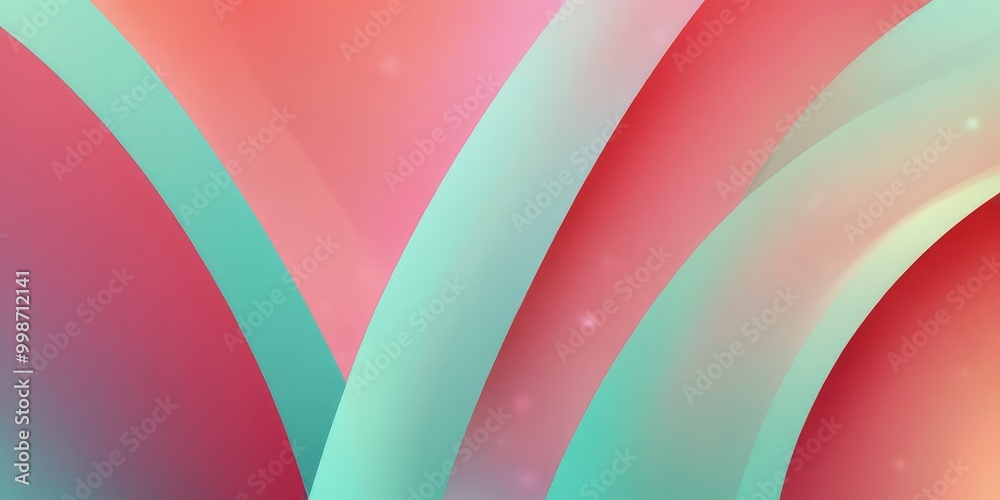 Aufkleber a vibrant abstract composition of curved lines in shades of pink, green, and orange, creating a dyna