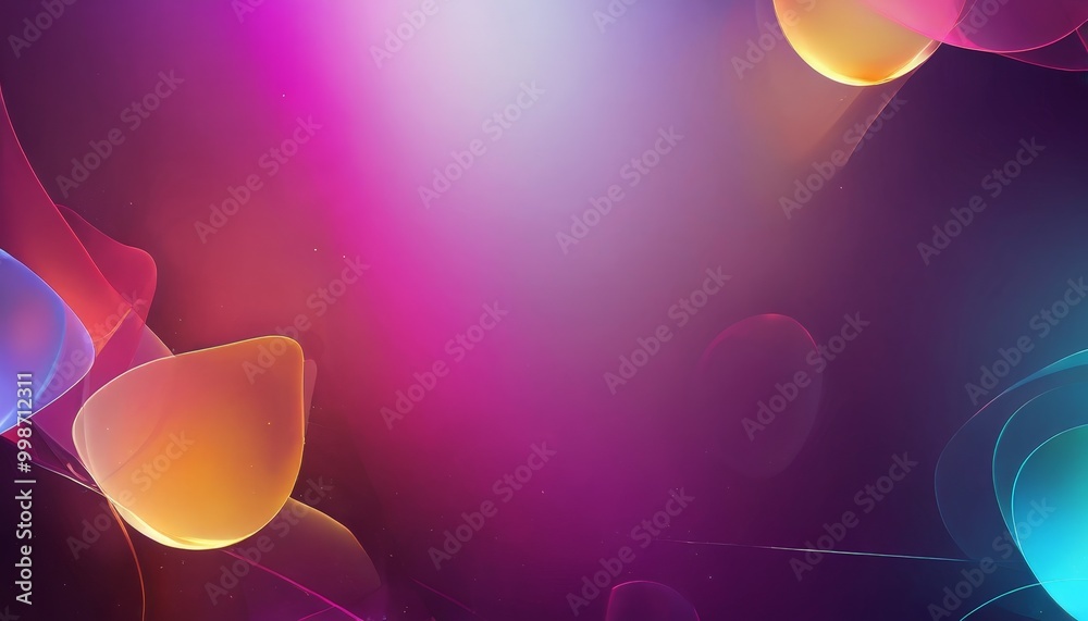 Poster a vibrant abstract background with a gradient of purple, pink, and orange hues the central focus is 
