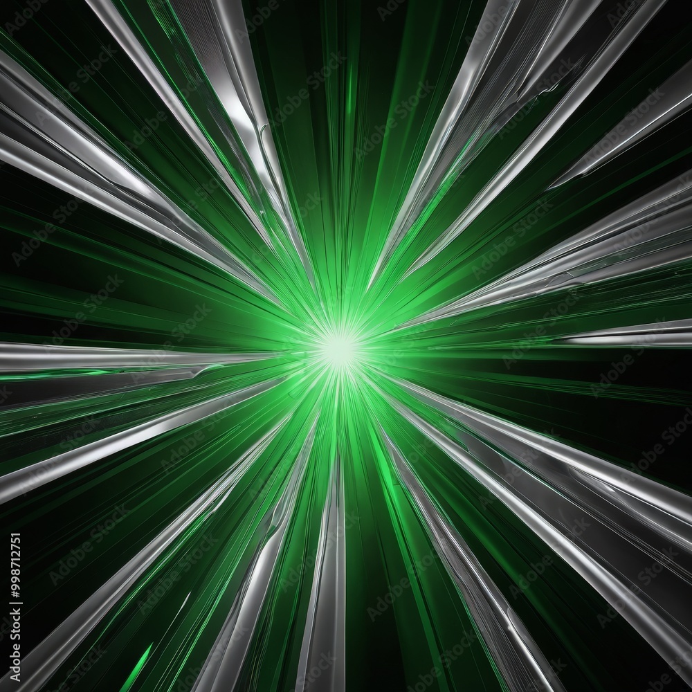 Aufkleber a radial burst of green light radiating outwards from a central point, creating a striking and dynamic visual effect.