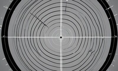 Obraz premium A black and white crosshair with concentric circles, suggesting a target or aiming device