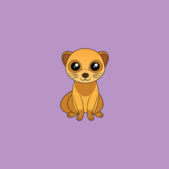 Vector illustration of a standing cartoon meerkat