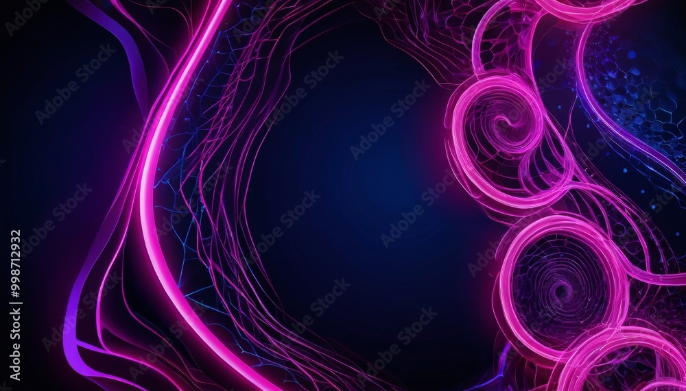 Aufkleber a vibrant abstract design with a mix of pink and blue hues, featuring swirling lines and shapes that create a dynamic and energetic visual effect