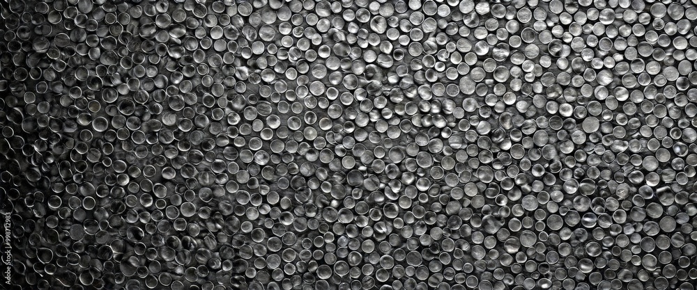 Fototapete a close-up view textured surface composed of numerous small circular shapes, creating a dense, dark pattern
