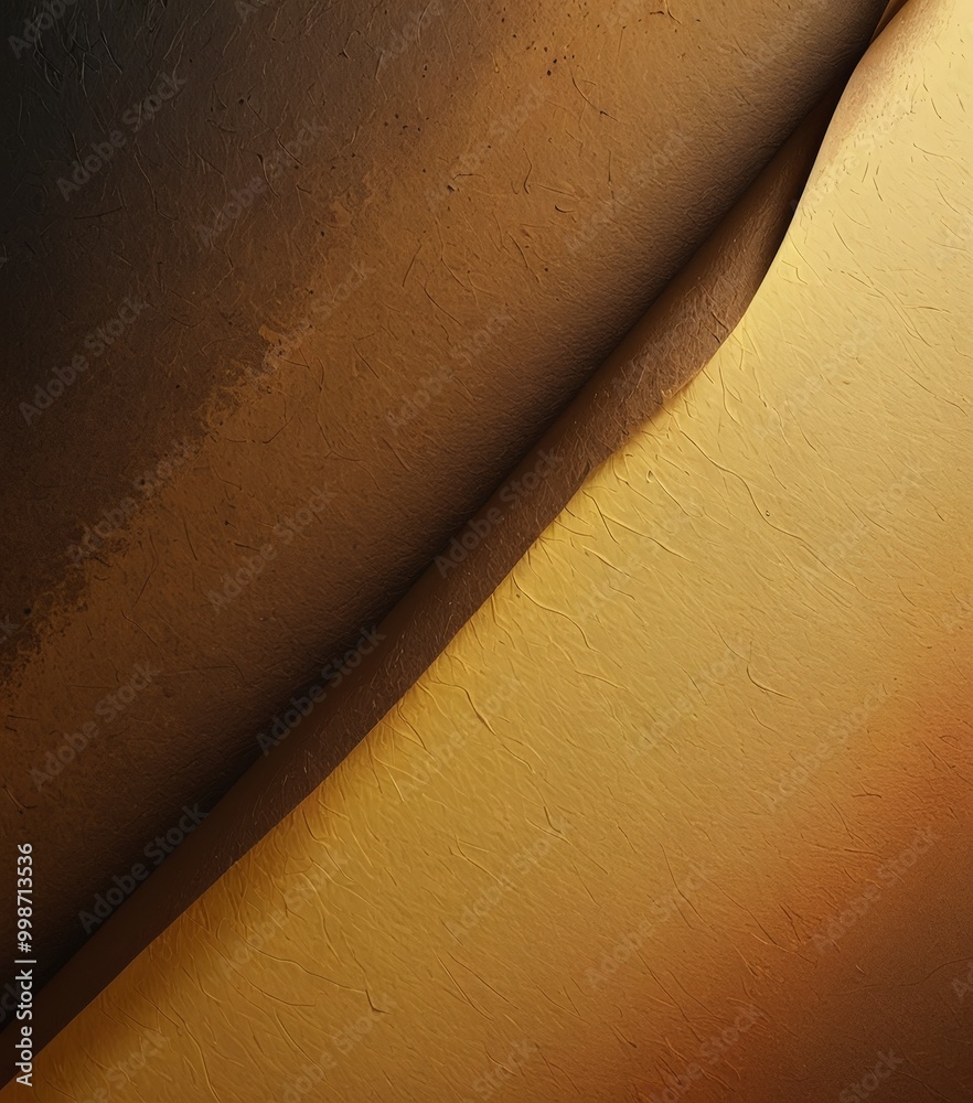 Poster a close-up view textured surface with a gradient of warm colors, including shades of brown, orange, 