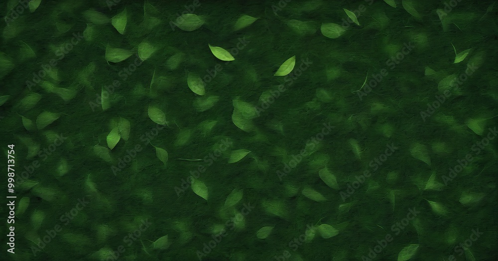 Poster a dense, dark green background with numerous small, overlapping leaves scattered throughout, creating a textured and natural appearance.