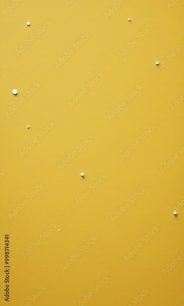 Poster a yellow wall with small white dots scattered across it, creating a sense of randomness and movement