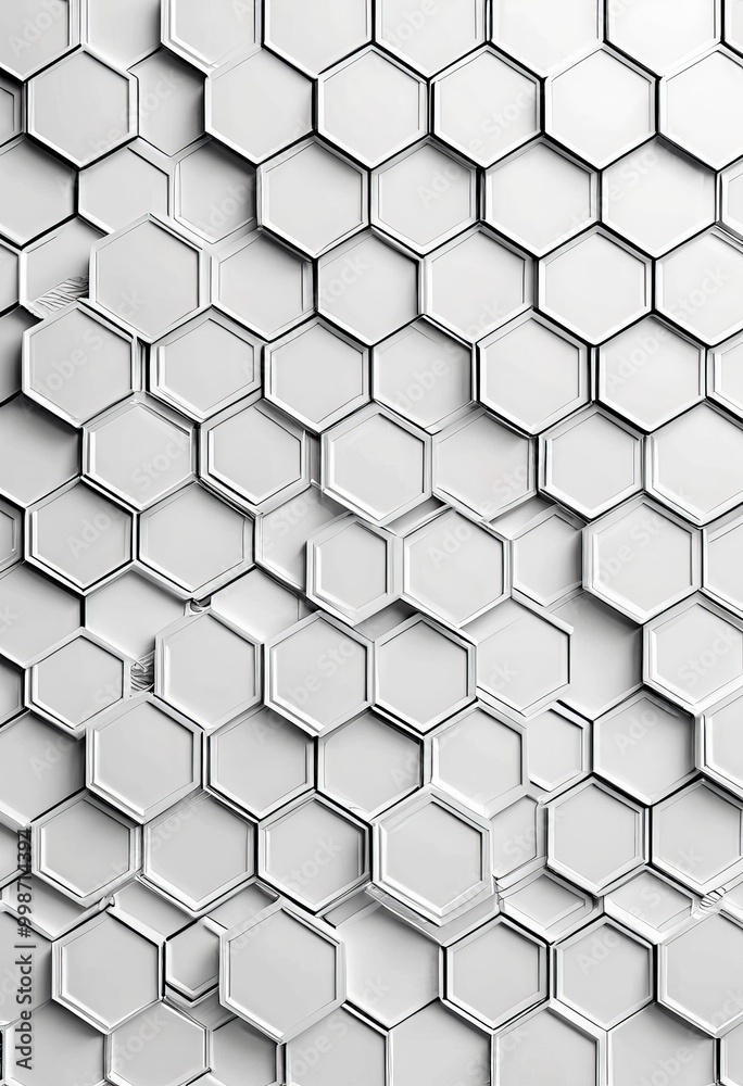 Aufkleber a repeating pattern of white hexagonal shapes arranged in a grid-like fashion, creating a visually striking and geometric design