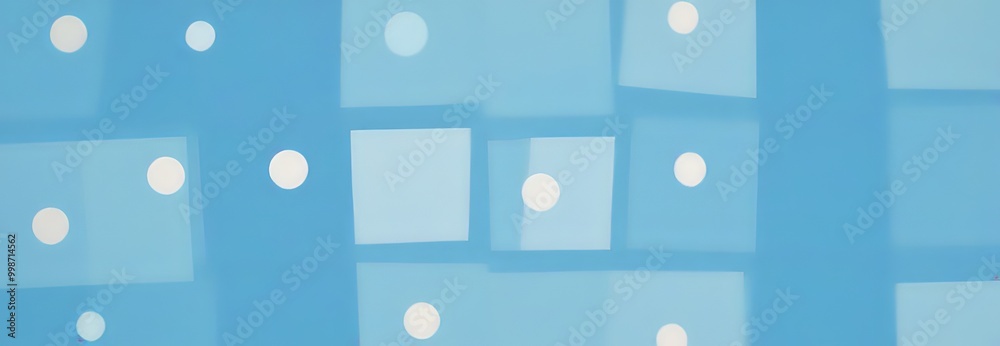 Aufkleber a blue background with white circles scattered across it, creating a visually striking abstract pattern