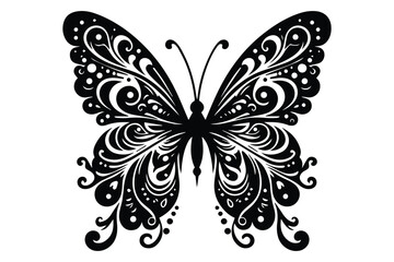 Butterfly silhouette vector illustrations