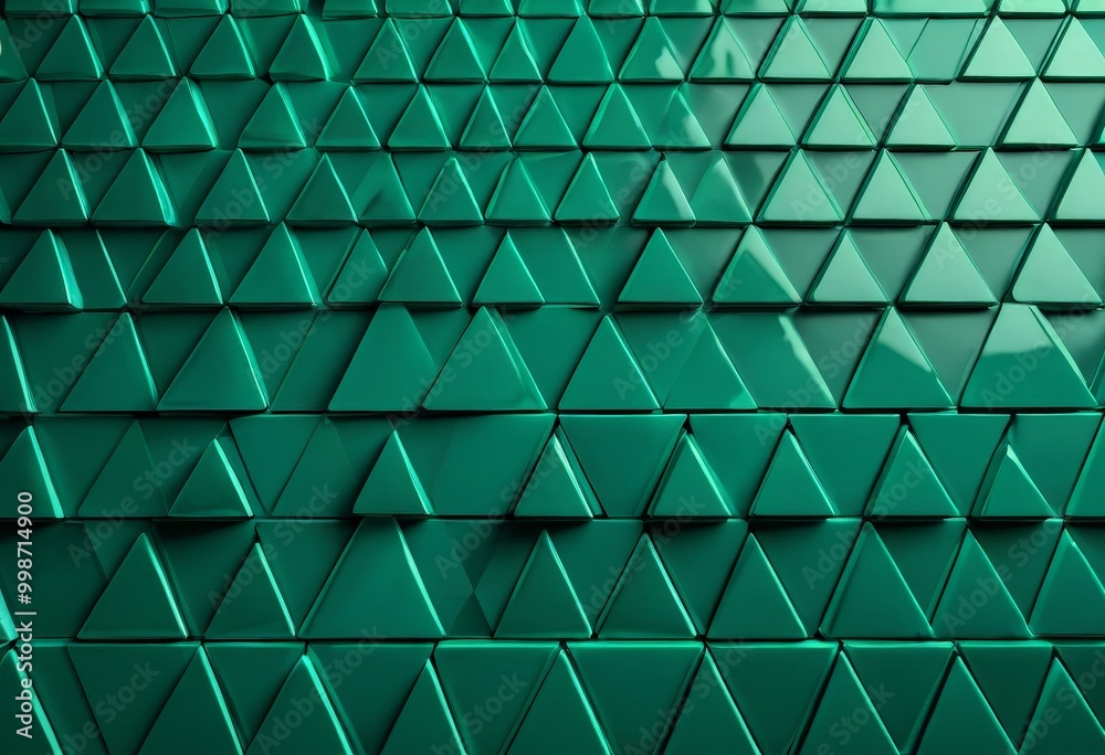 Poster A repeating pattern of green triangular shapes, arranged in a grid-like formation