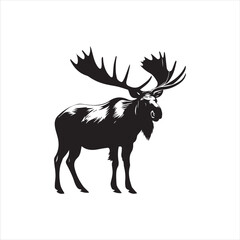 deer silhouette vector illustration, 