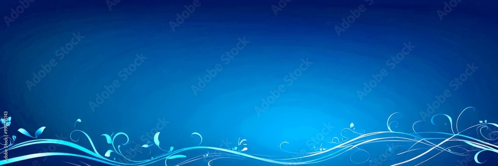 Aufkleber a dark blue background with a repeating pattern of white swirls and leaves, creating a sense of move